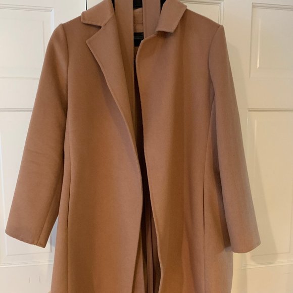 Lucky Brand Camel Wool Blend Wrap Trench Coat - Picture 2 of 7